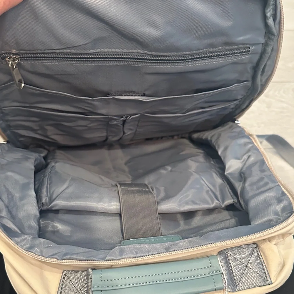 Newbella Cream Backpack with Slate Accents - Picture 4 of 5